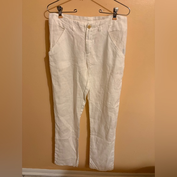 Johnny Was Pants - Johnny Was white linen pants